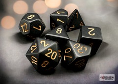 Polyhedral 7-Dice Set CHX25428 - Opaque Black/Gold